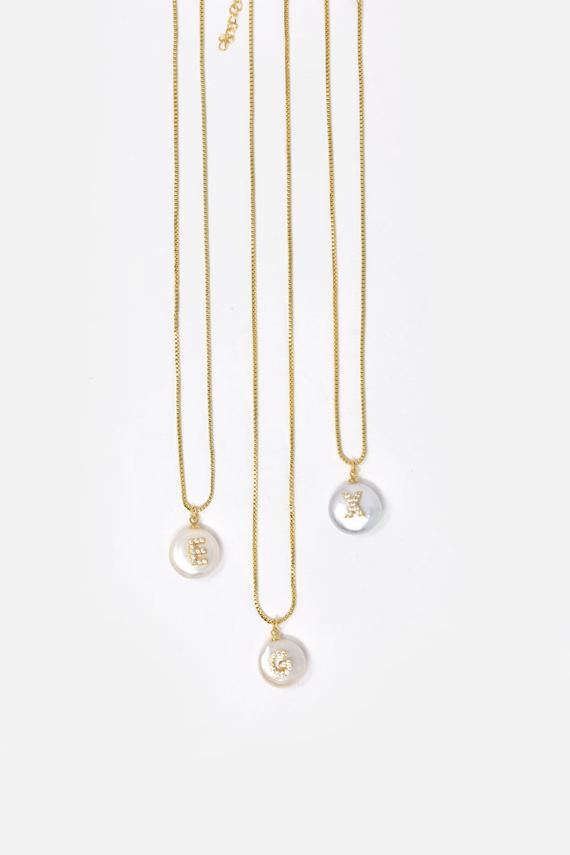 Olivie Pearl Initial Necklace